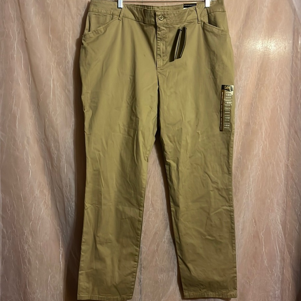 Lee effortless plus size wash and wear straight leg pants